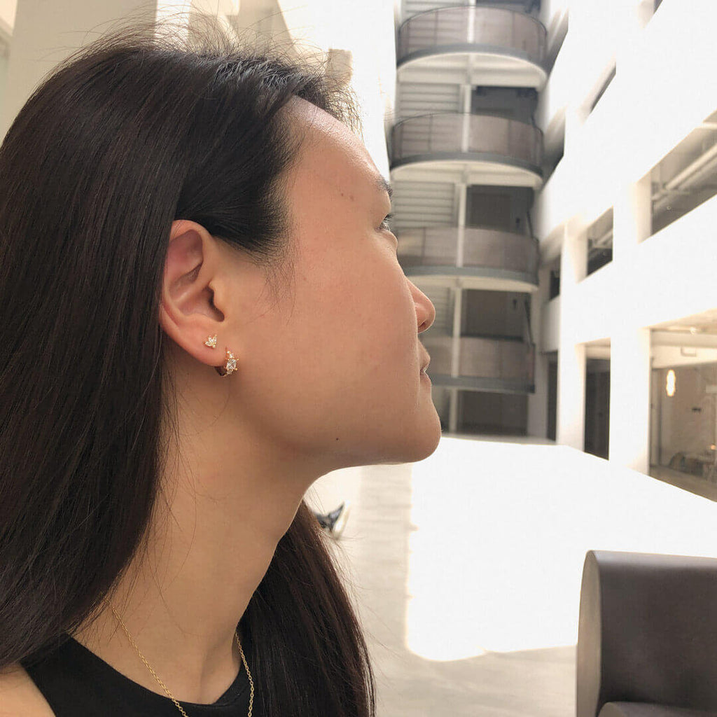 Silver leaf ear cuff no piercing, leaf cartilage earring sil - Inspire  Uplift